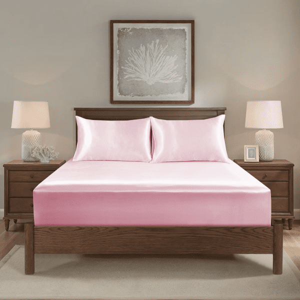 3Pcs Satin Fitted Sheet Set
