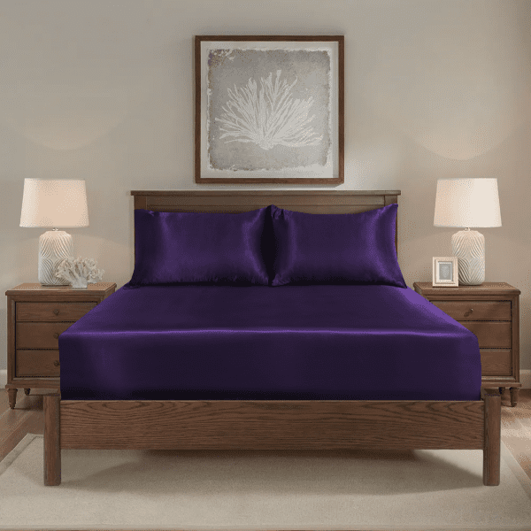 3Pcs Satin Fitted Sheet Set - Image 2