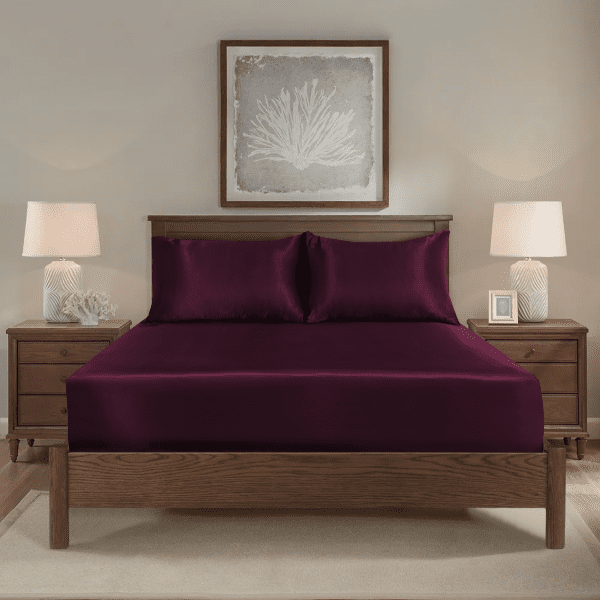 3Pcs Satin Fitted Sheet Set - Image 6