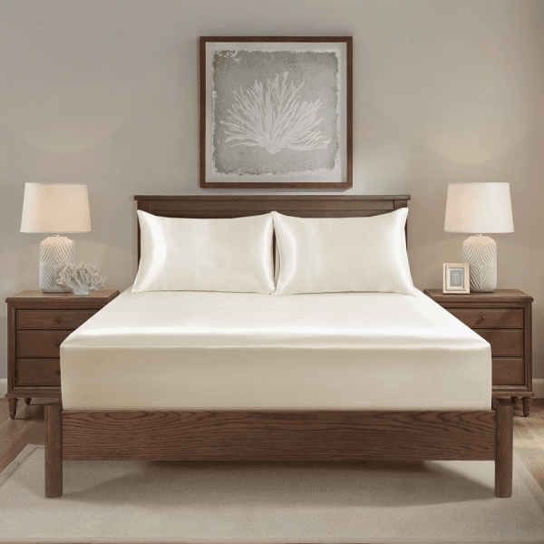 3Pcs Satin Fitted Sheet Set - Image 7
