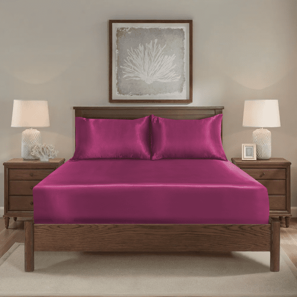 3Pcs Satin Fitted Sheet Set - Image 9