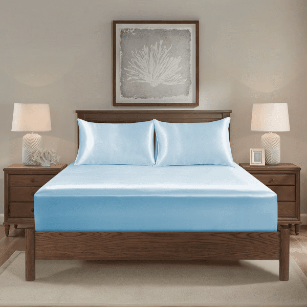 3Pcs Satin Fitted Sheet Set - Image 15