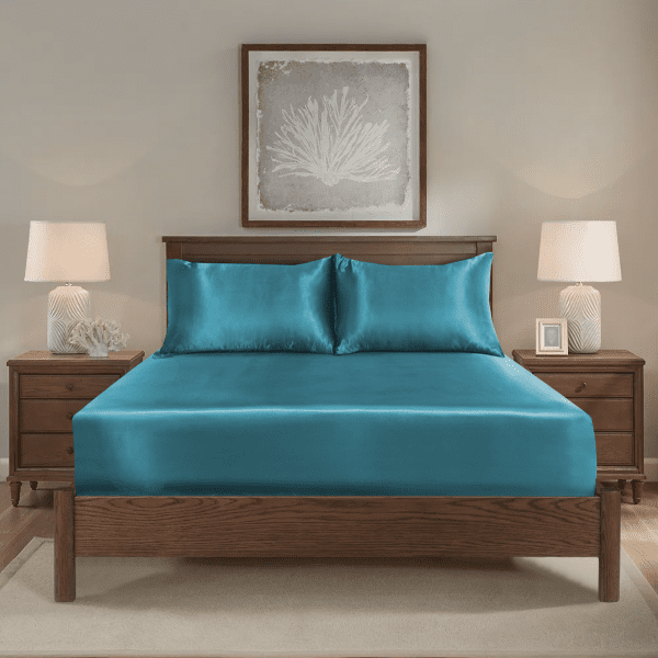 3Pcs Satin Fitted Sheet Set - Image 16